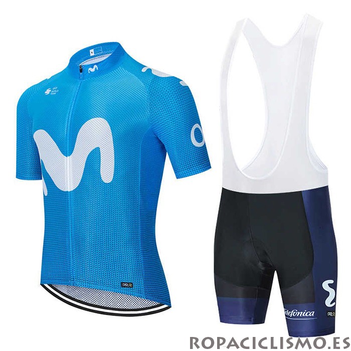 2020 Maillot Movistar Tirantes Mangas Cortas Azul